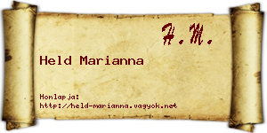 Held Marianna névjegykártya